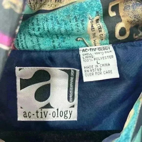 Activology Vintage 90s Bomber Jacket Womens Large Golf Novelty Eclectic Grandpa - Picture 13 of 13